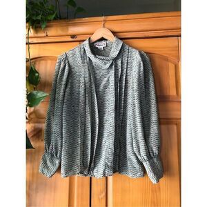 Vintage Mihang Silk Button Up Blouse Size 10